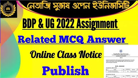 NSOU BDP UG And PG 2022 Assignment Answer Related Online Class Notice Publish