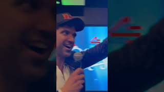 Ben Ayres FaceTiming with Rachel Boston at the premiere of Field Day