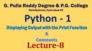 Python-1 Displaying Output with Print Function & Comments (Lecture-8) Wealth