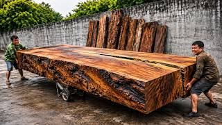 Fixing a Massive Crack in a 2000-Pound Wood Slab for a Giant Dining Table