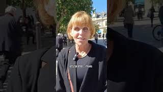 Laura Smet greets the crowd at Nathalie Baye's funeral