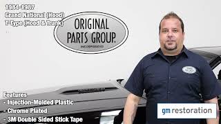 OPGI Product Spotlight: 1984-1987 Grand National Hood and T-Type Trunk 3.8 SFI Turbo Emblems