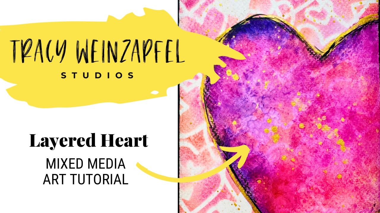 Mixed Media Heart Art Journal Tutorial | Watercolor, Distress Oxides ...