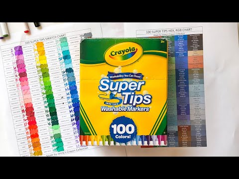 Crayola Supertips 100 pack swatches