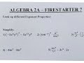 Alg 2a  flipbook 14 and firestarter 8