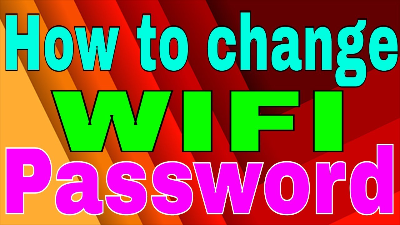 how to change wifi password - YouTube