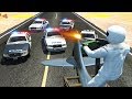 Beamng Drive - Police Chase Machine Gun vs Bandits #3