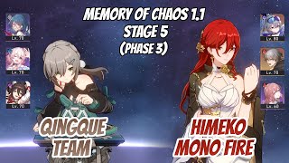 Qingque Team & Himeko Mono Fire w/ SW Memory of Chaos Stage 5 (3 Stars) | Honkai Star Rail