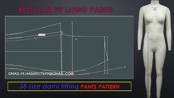 LONG PANT PATTERN DAFT "PRIMARK 38 SIZE WOMANS DAMI " / LACTRA CAD BANGLA TUTORIAL