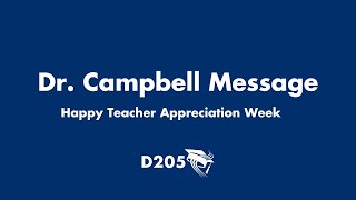 A Message From Dr. Campbell | Happy Teacher Appreciation Week