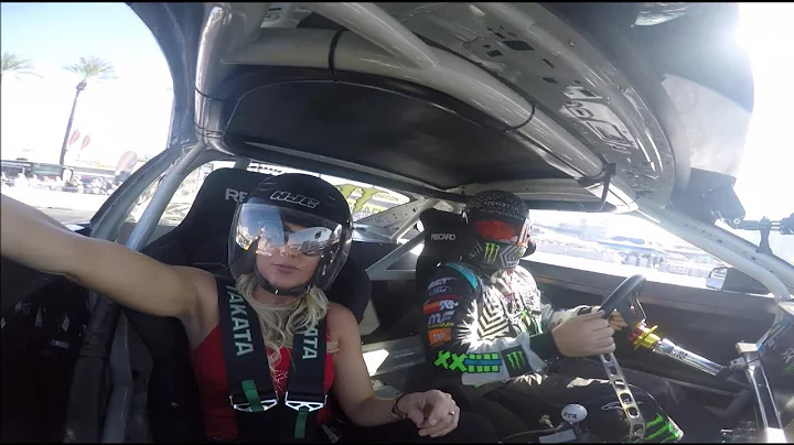 Courtney Day gets a ride with Vaughn Gittin Jr. at SEMA!