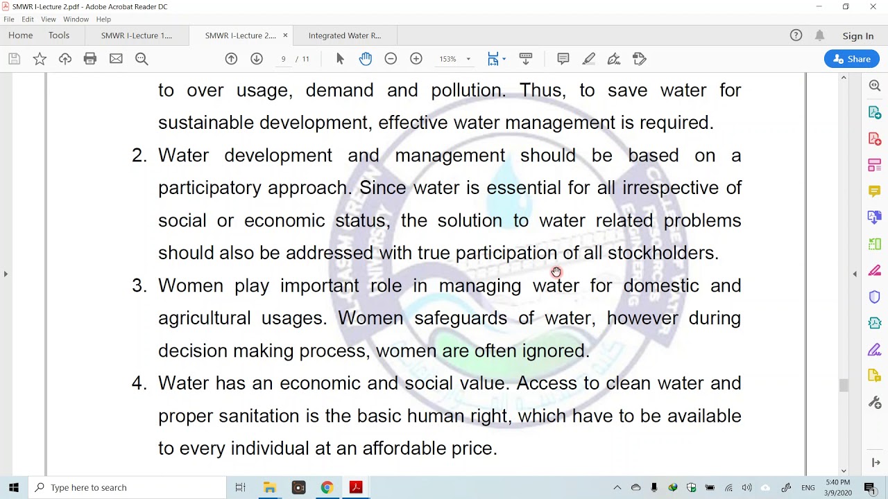 INTEGRATED WATER RESOURCES MANAGEMENT (IWRM) - 1 - YouTube