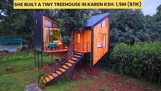 SHE LEASED LAND IN KAREN & BUILT A TINY TREEHOUSE FOR KSH. 1,500,000 ($11k) SIMPLE LIVING ❤️🇰🇪 