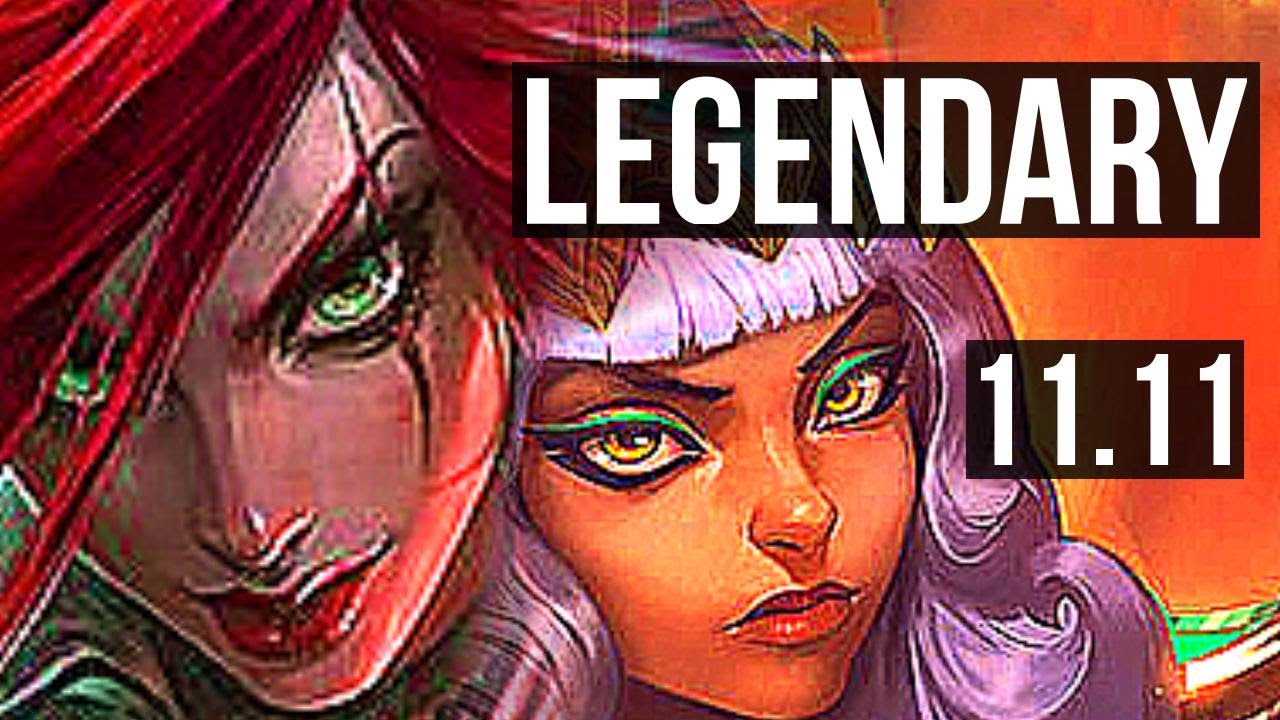 KATARINA vs QIYANA (MID) | 22/0/1, Legendary, 9 solo kills, Rank 6 Kata
