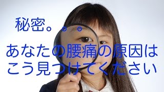 【腰痛 治し方】秘密。。。あなたの腰痛の原因を自分で見つける方法