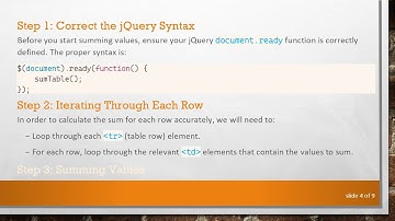 Perform a Sum Table Cells with jQuery