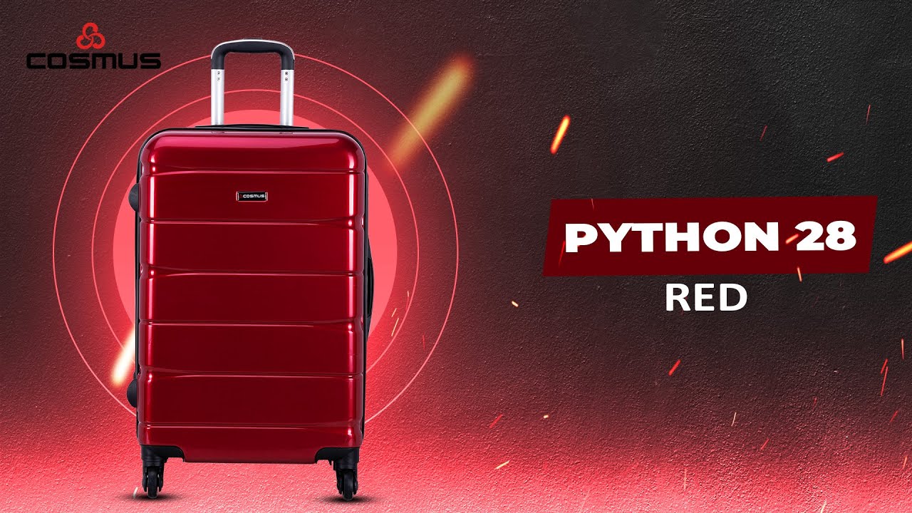 COSMUS Python Polycarbonate Premium Hard Sided Check-in Trolley Bags for Travel | Red 28 Inch