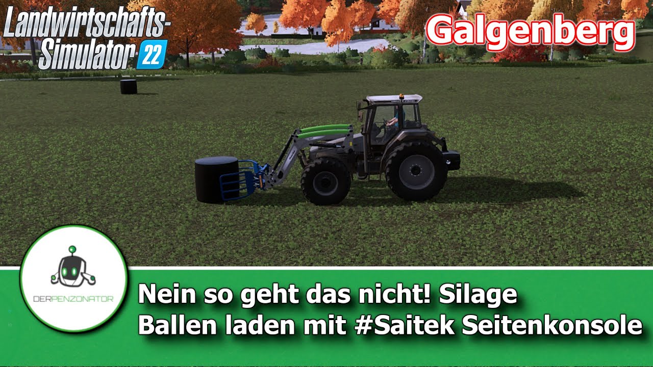 Galgenberg - Nein, so geht das nicht! Silage Ballen laden mit #Saitek  Seitenkonsole