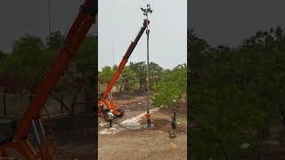 High Mast LED Flood Light Installation at School | Enhanced Campus Safety &amp; Illumination