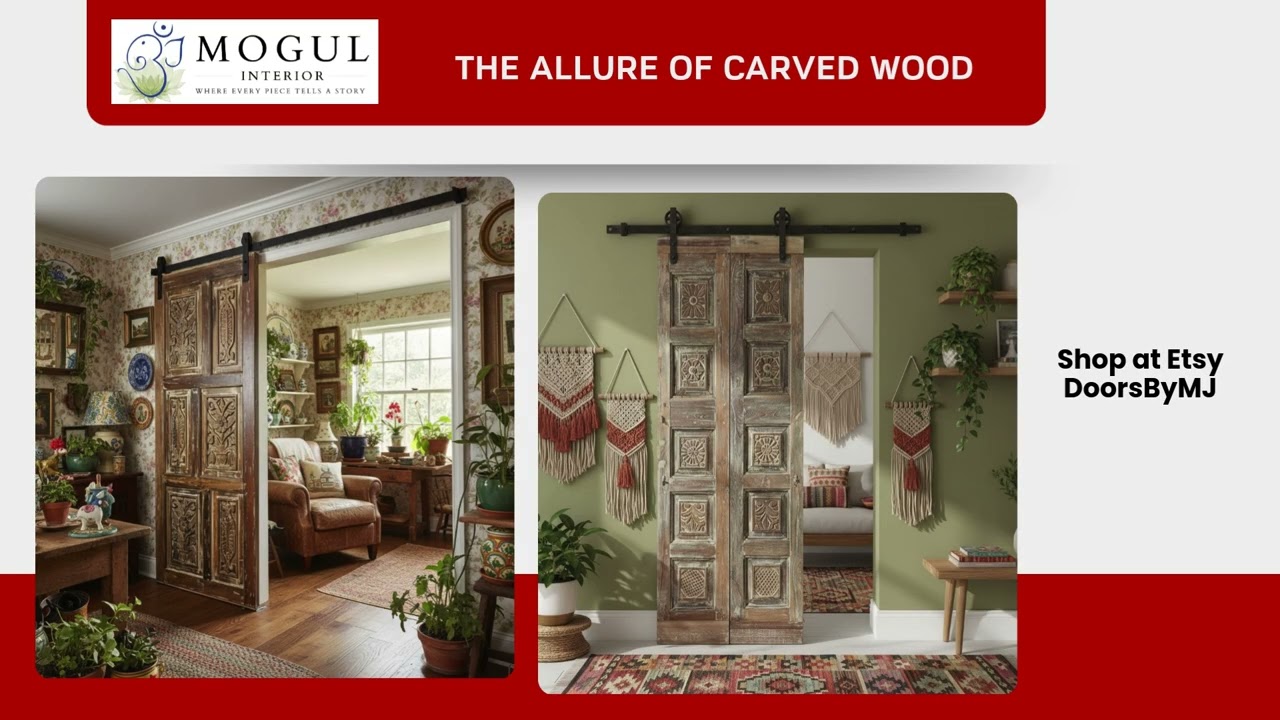 Vintage Carved Doors as Statement Feature Walls