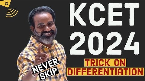 KCET 2024 Short tricks on differentiation|Solve in 5 seconds|Karnataka CET 2024 preparation tips