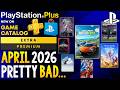 BIG PS PLUS UPDATE - Pretty BAD PS+ April 2026 Game Catalog Revealed + More PS5 Game News