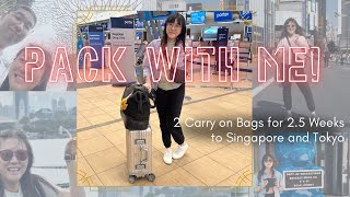 Pack my bags with me! Carry on bags for our almost 3 week trip to Singapore and Tokyo