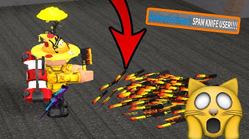 I Got Spam Knife With An Auto Clicker Kat Roblox