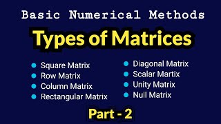 Types of Matrices | Row, Column, Square, Diagonal, Triangular, Scalar, Unit and Null Matrices | Types Of Matrix With Examples Using Python Scalar Rectangular Square Null Triangular P10