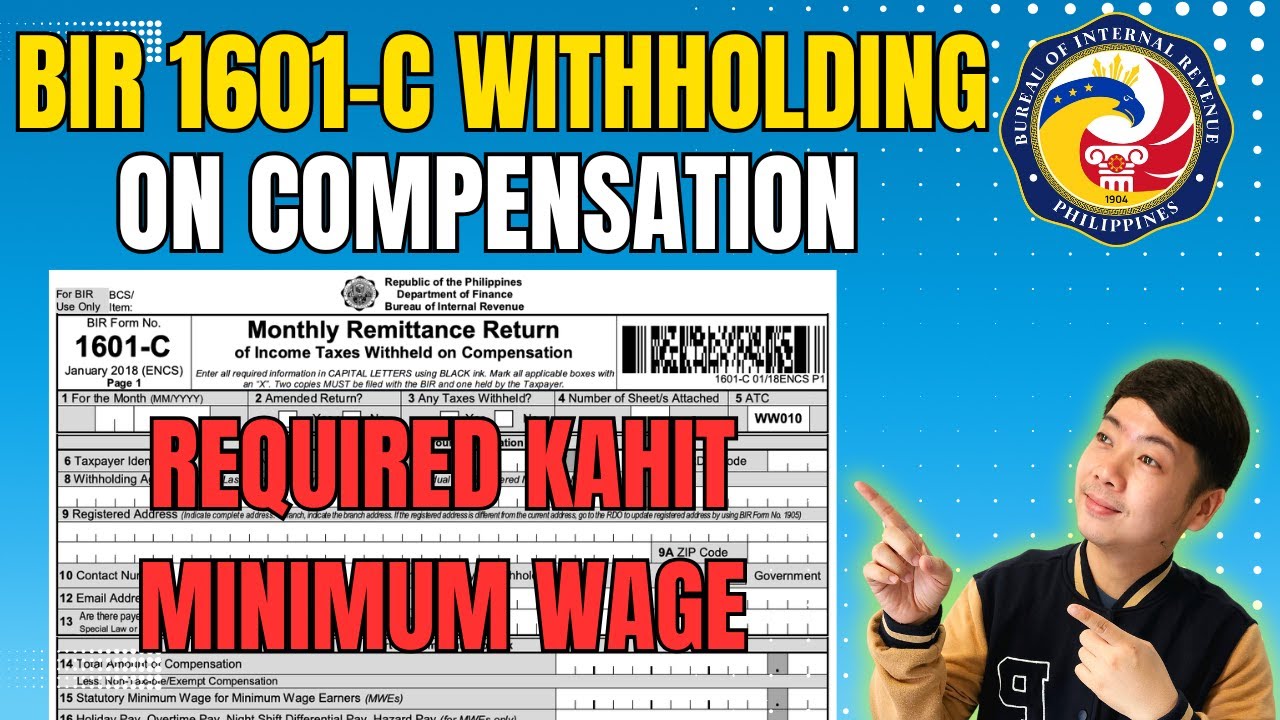 BIR Form 1601C Monthly Remittance Return of Income Taxes Withheld on ...
