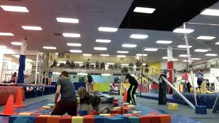 Trampoline filled with blocks time lapse
