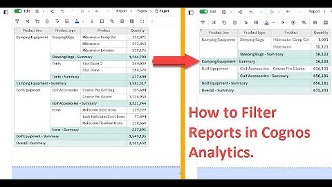 Filtering Reports in Cognos Analytics