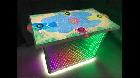 Zytronic 55” gaming table with ‘floating’ buttons in active touch area.