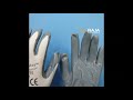 Glove job master white nylon grey nitrile palm coated nbr