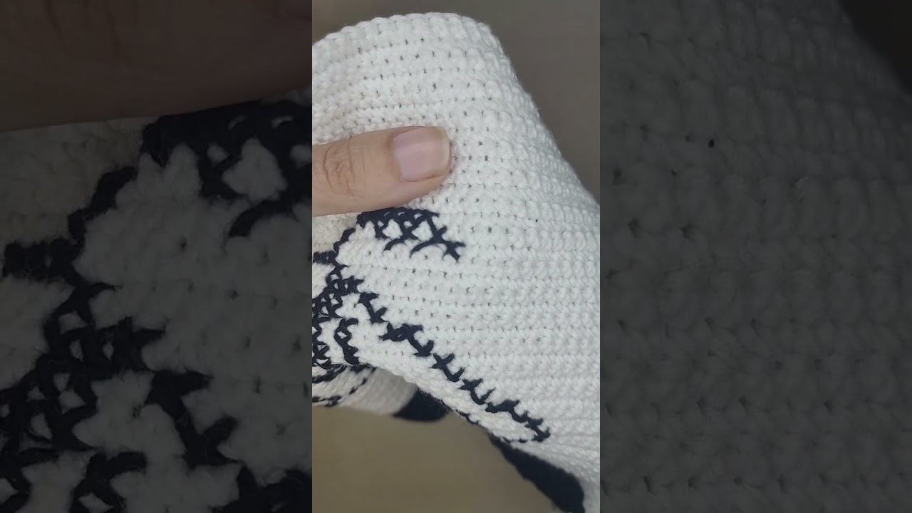 Crochet bag with cross-stitch pattern