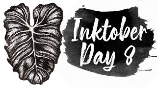 Inktober Day 8 // Inktober 2019 // Leaf Drawing // Draw With Me