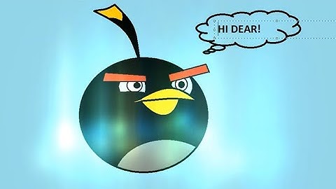 Drawing Bomb - black angry bird in MS paint