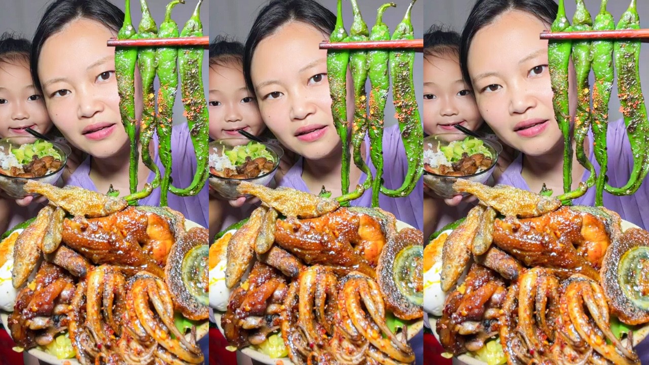 Eating Show With Jin – Crispy Fried Chicken & Tender Squid So Delicious!