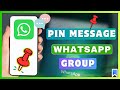 How To Pin A Message In WhatsApp Group | PIN a Chat on WhatsApp Group