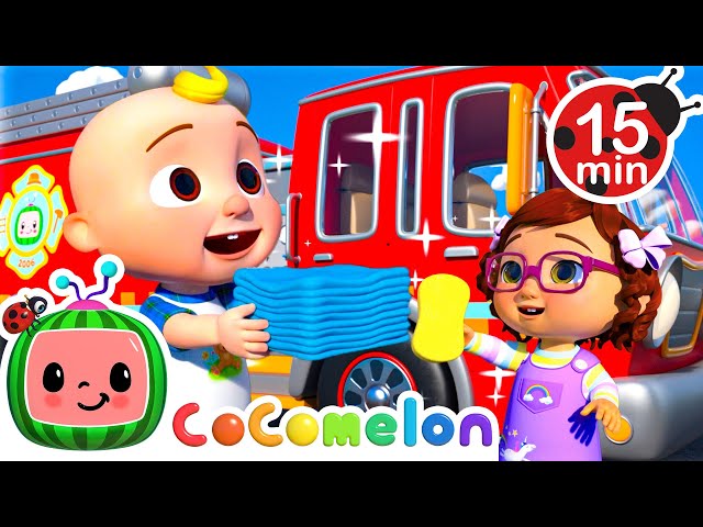 Fire Truck Wash + More CoComelon Nursery Rhymes & Kids Songs 