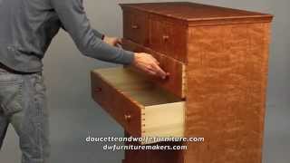 Curly Cherry Chest Of Drawers Handmade By Doucette And Wolfe Furniture Makers