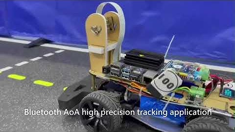 The AI car is tracked with BLE AoA Positioning