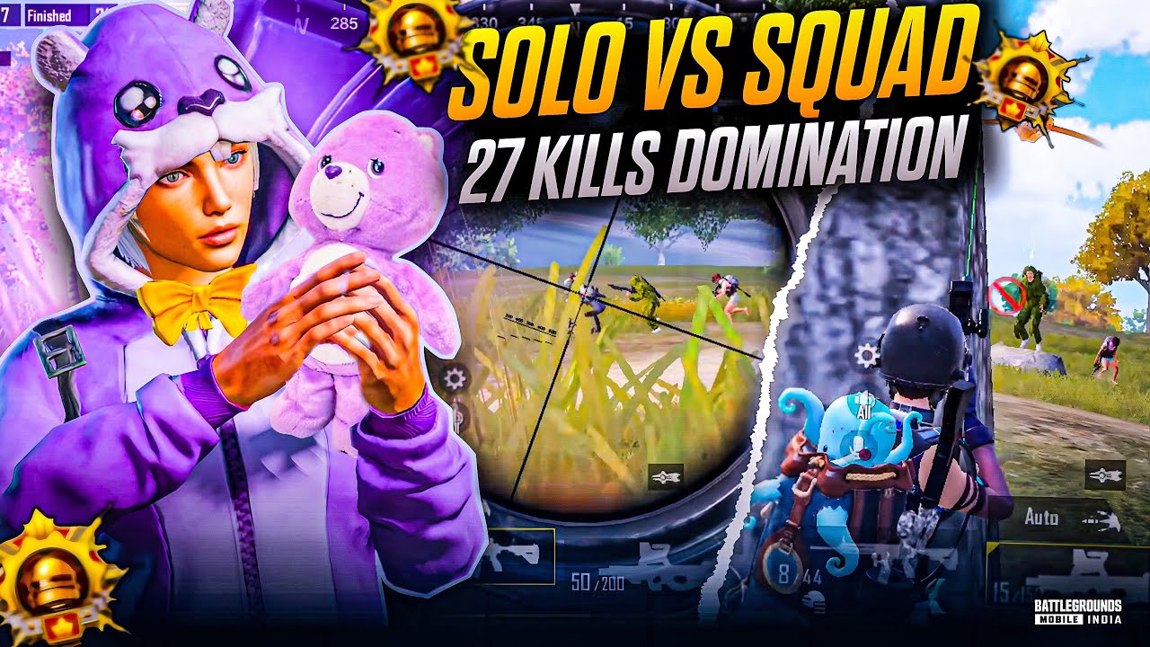 27+ KILLS SOLO VS SQUAD GAMEPLAY | 1v4 CLUTCH BY ALLECIO GAMING | BGMI ...