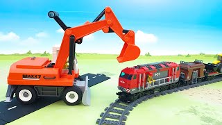 Поезд Эвакуатор Полицейская машина Пикап  Самосвал - распаковка игрушек для детей - train 2022.