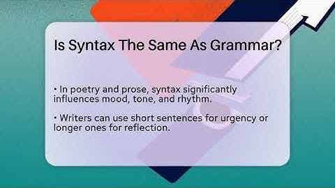 Is Syntax The Same As Grammar? - The Prose Path