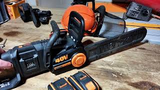 Worx wg385 16 inch 18m/s 40v BEASTY brushless chainsaw review