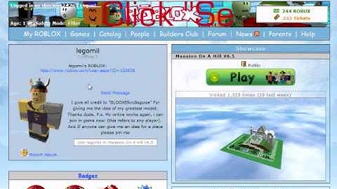 ROBLOX Tutorial August 2009  How to Send a message.