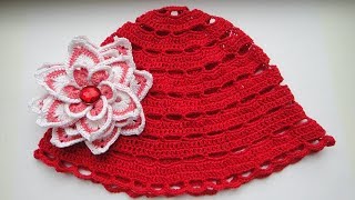 Летняя панамка крючком. Summer hat crochet Летняя панамка крючком. Summer hat crochet