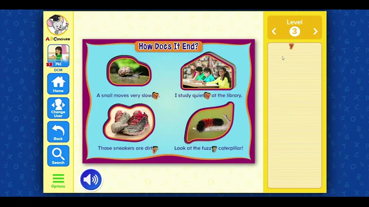 ABC Mouse  - Level 10 Lesson 12 The Write Team is Back - Suffixes Cut Out Puzzle - How does it end?