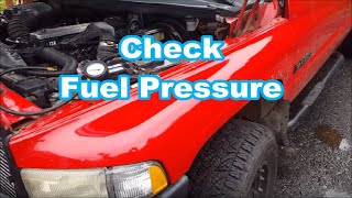 How to Check FUEL PRESSURE on 12v Cummins 6BT Dodge Ram 12 valve